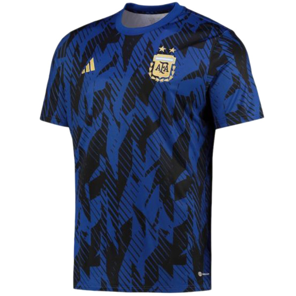 Argentina pre-match training soccer uniform men's football kit tops sport navy shirt 2022 world cup